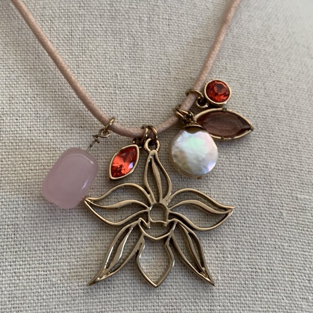 Dyrberg/Kern Listera flower necklace with Swarovski crystals